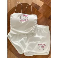 Sanrio's new HelloKitty pure desire suspender pajamas female cute cartoon comfortable casual breathable home women's pajamas