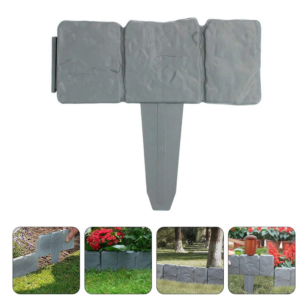 

30 Pcs Plastic Fence Outdoor Garden Bars Lawn Edging Border Tape for Flower Bed Edge Trellis Playpen Plant Stone Effect