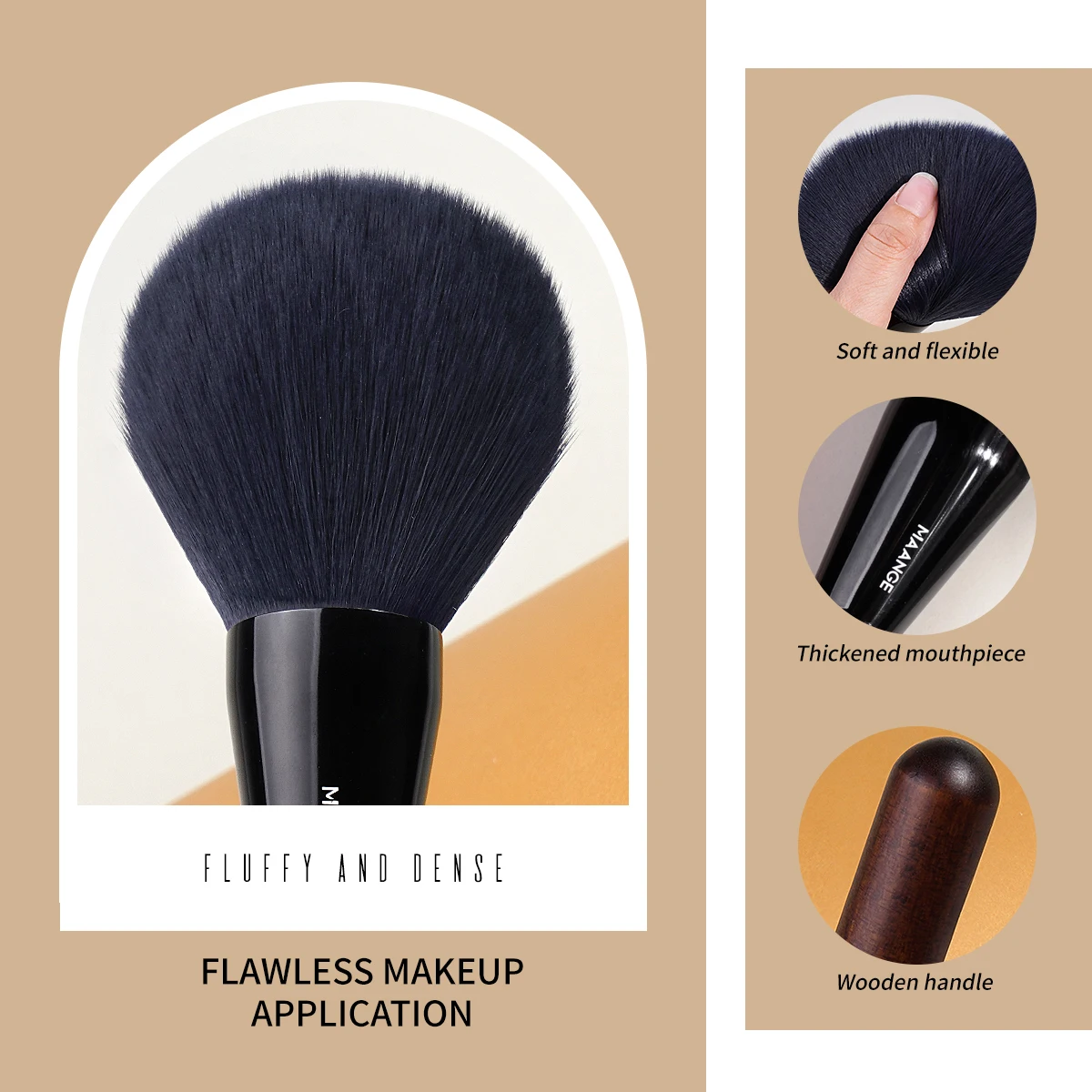 MAANGE Pennello per trucco Pennello per cipria professionale Grande setola morbida e densa Blush Miscelazione Pennelli per trucco cosmetico Strumento per la bellezza