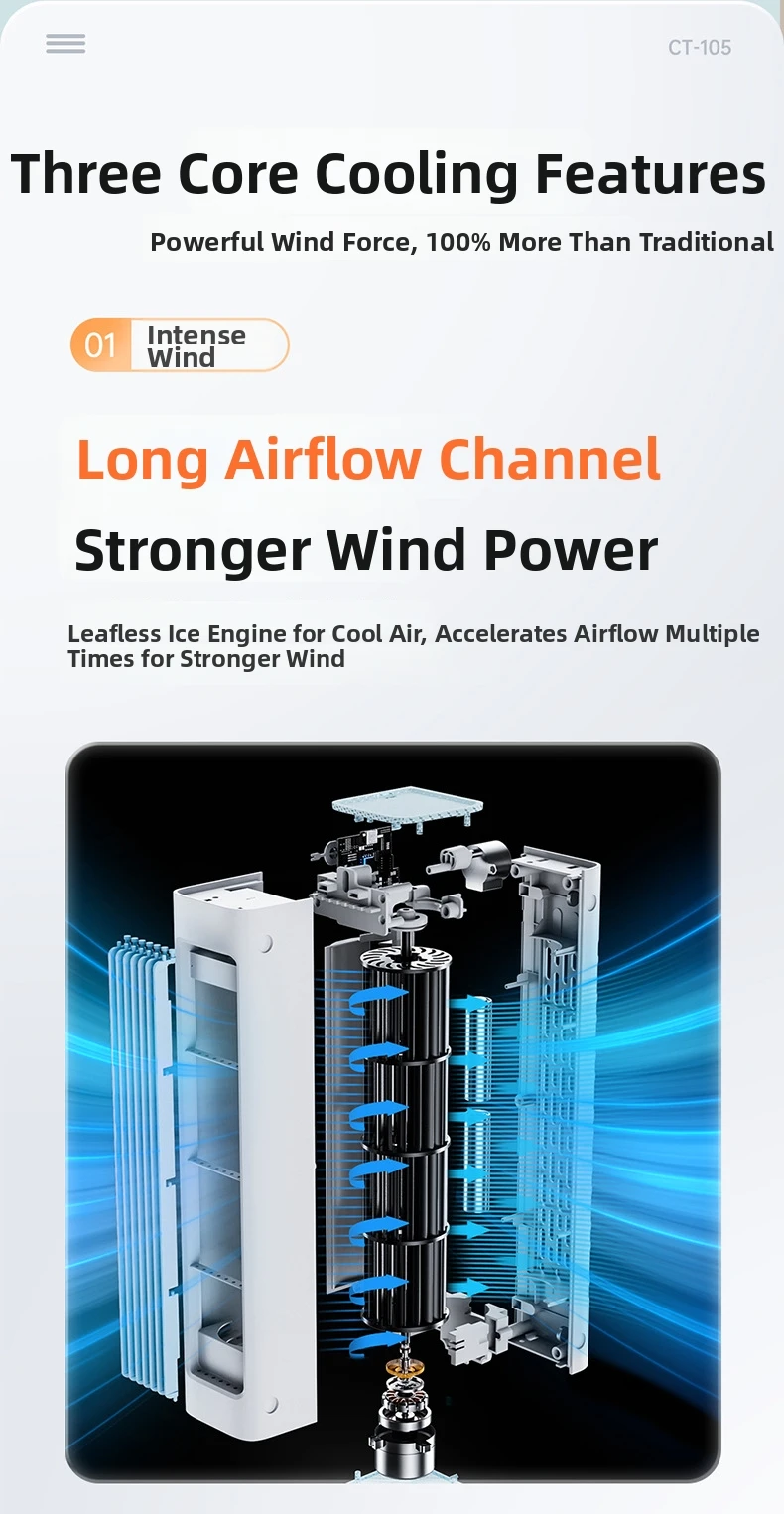 Wireless Bladeless Tower Fan For Office Portable Usb Desktop Cooling_voghion.com