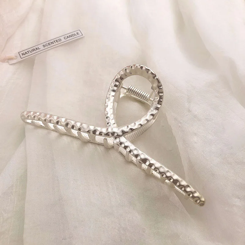 Neue Elegante Gold- und Silber-Haarspangen mit Geometrischem Hohlmuster, Metall-Haarklammer, Haarband, Krabben-Haarclips, Modische Haaraccessoires für Damen – Detail 8