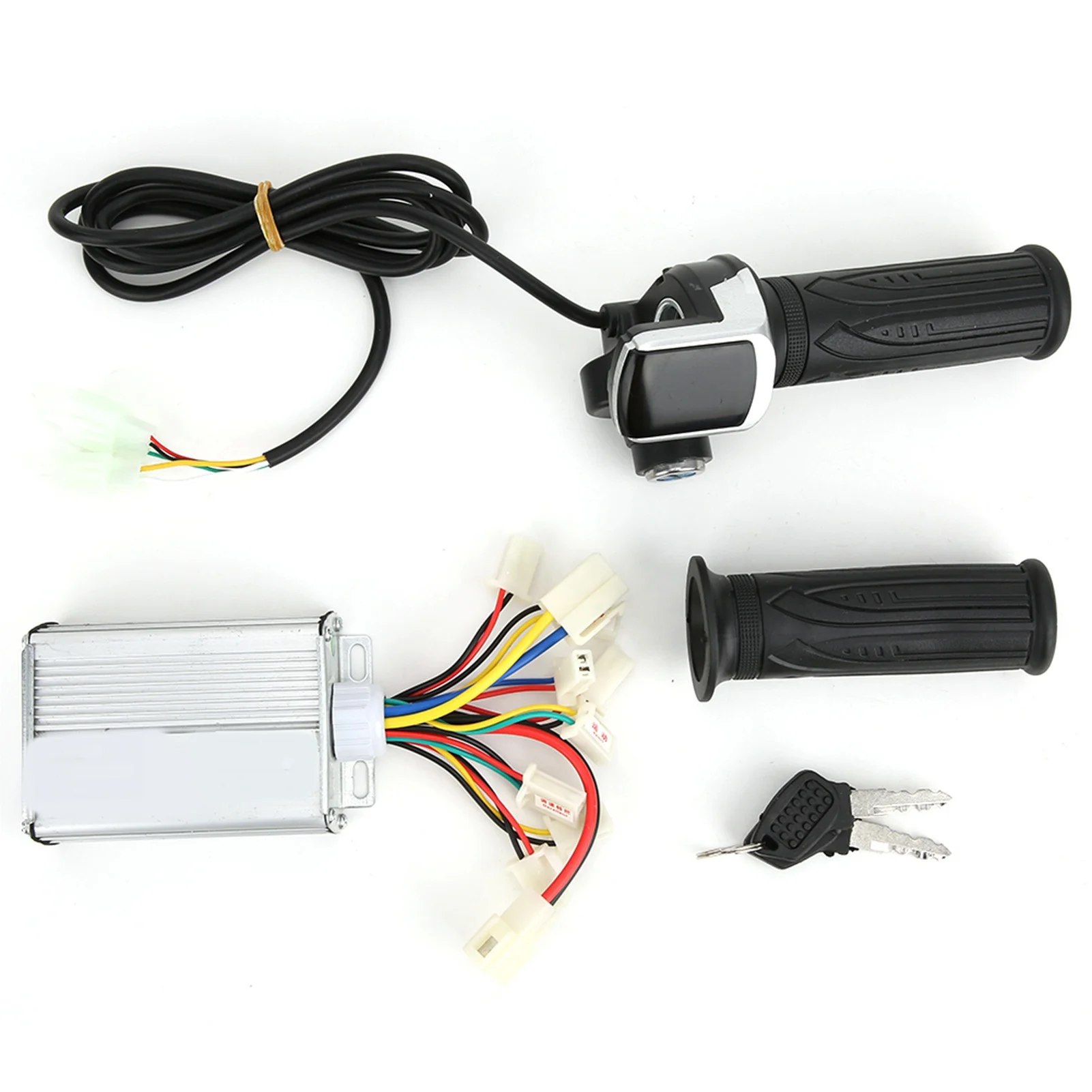 

36V1000W Brush E Bike Controller And Multifunction Thumb Throttle Grip Set With Lock Electric Quantity Display