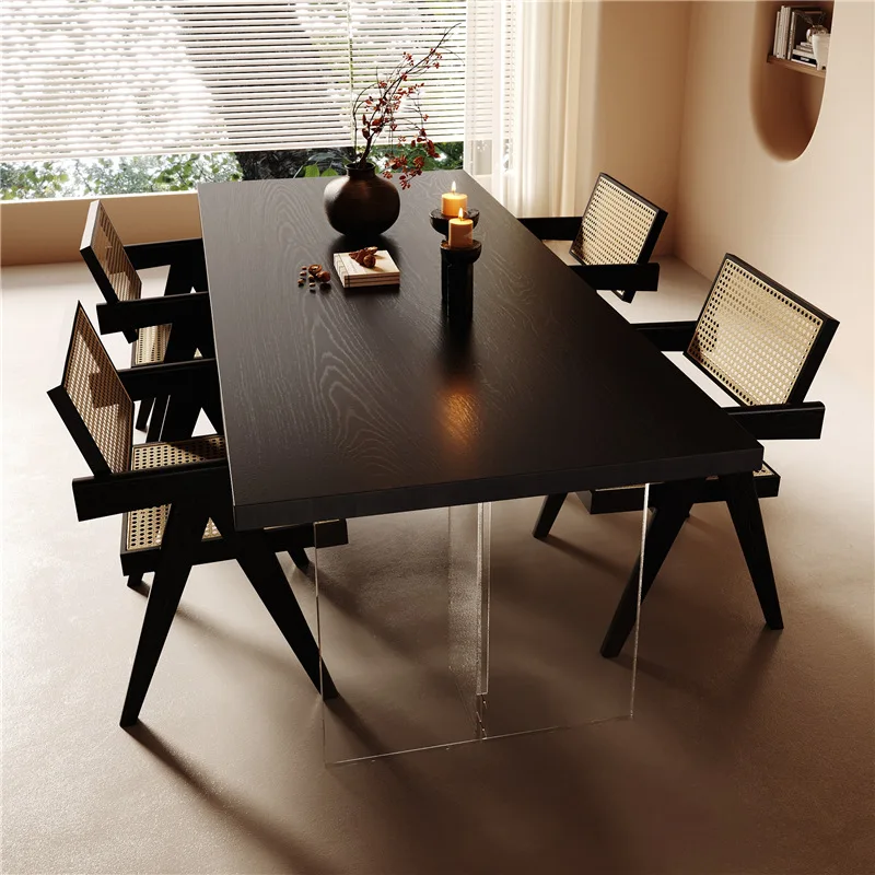 Nordic Solid Wood Acrylic Floating Table Italian Minimalist High-grade Living Room Office Desk Creative Home Furniture FYFD