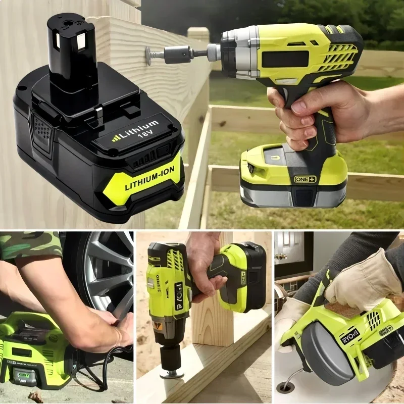 18V 6.0Ah RYOBI ONE+ high-performance lithium battery No memory effect, low self discharge, suitable for all ONE+tools P10 P107