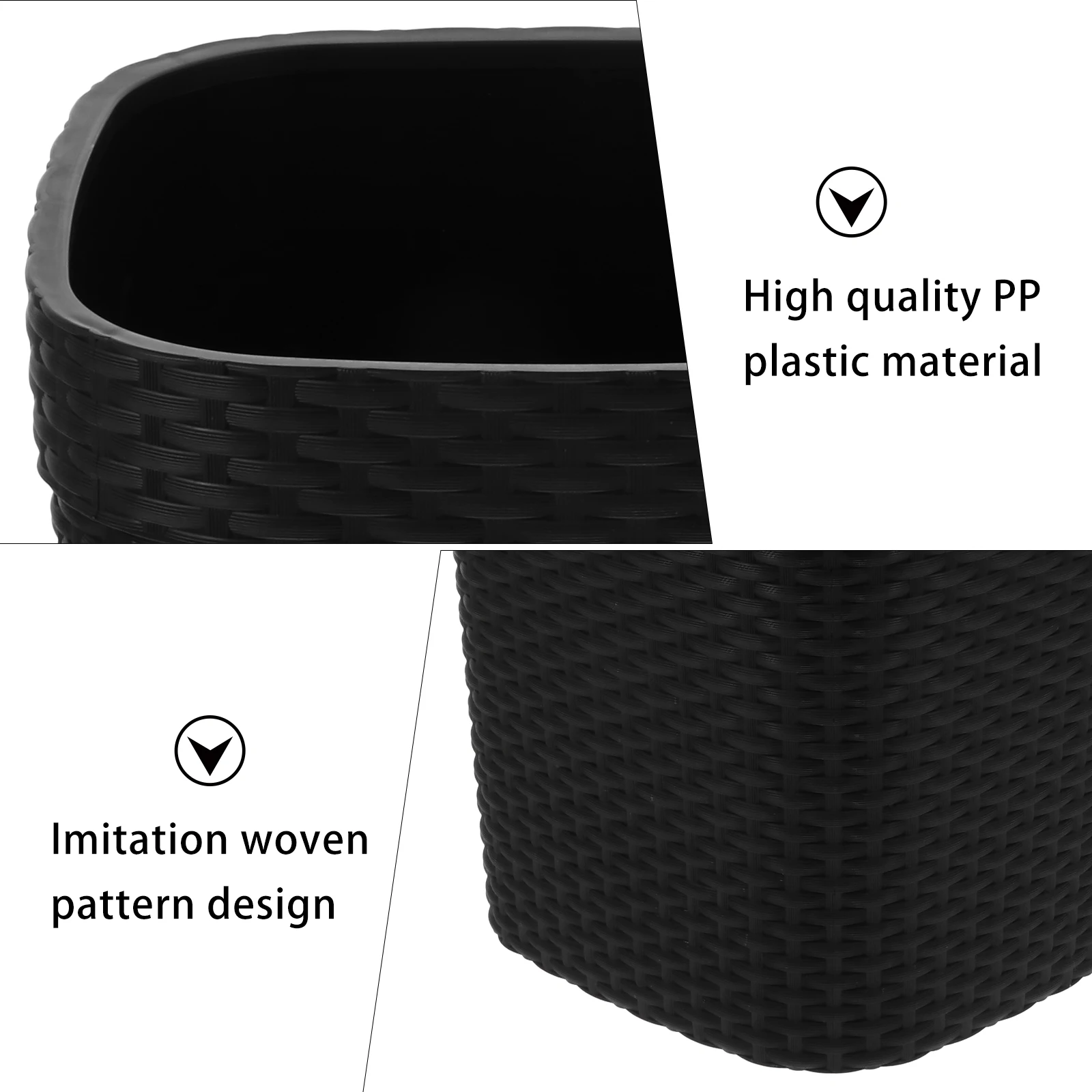 

Premium Plastic Home Office Trash Can Thickened Non-Slip Garbage Basket Waste Container For Kitchen Bedroom Simple Style