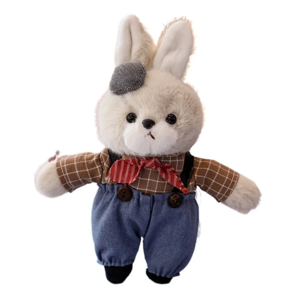 

Rabbit Family Rabbit Plush Keychain with Clothes Cute Fluffy Bunny Keychain Keyholder Alloy Ring Plush Rabbit Key Ring
