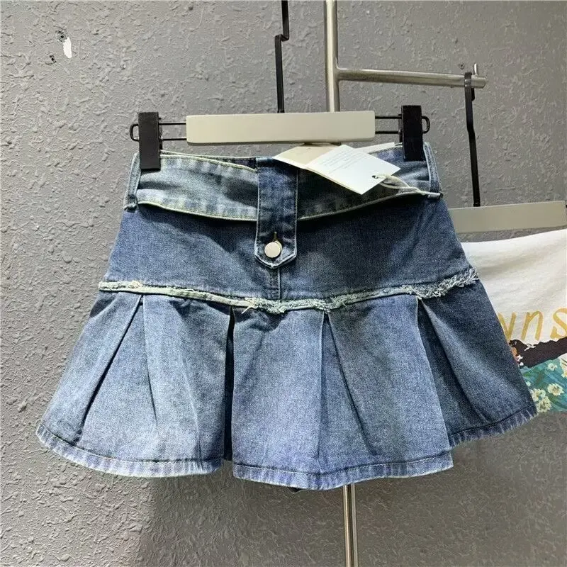 Girls Denim Skirts Vintage Jean Skirt 2024 Blue Denim Skirts For Teenage