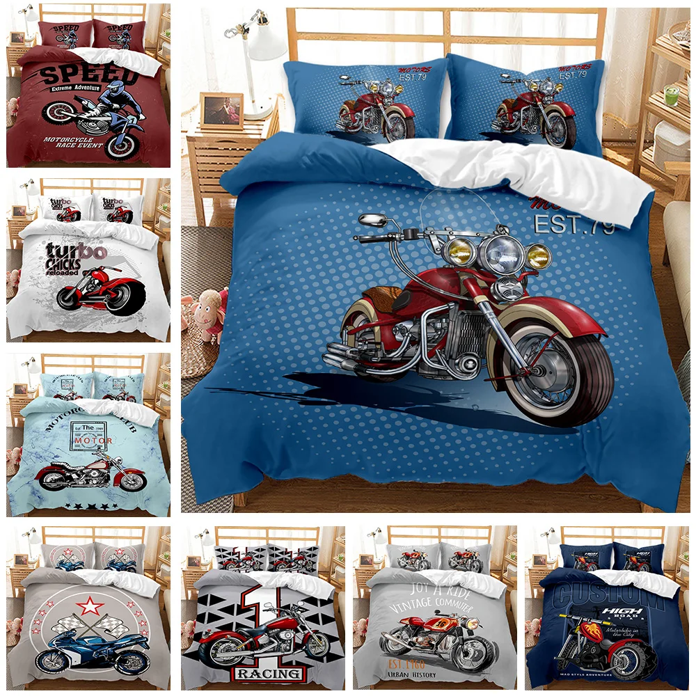 

Motocross Rider Bedding Set Extreme Sports Duvet Cover For Kids Children Teens Motorcycle Comforter Cover Dirt Bike Duvet Cover