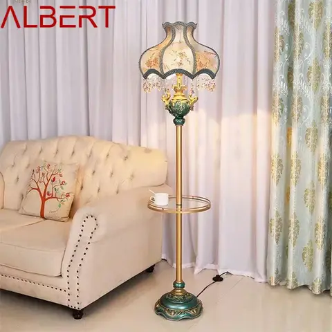 ALBERT European Floor lamp Luxurious Living Room Bedroom Study Villa Hotels LED Retro Creativity Floor lamp Next To Sofa