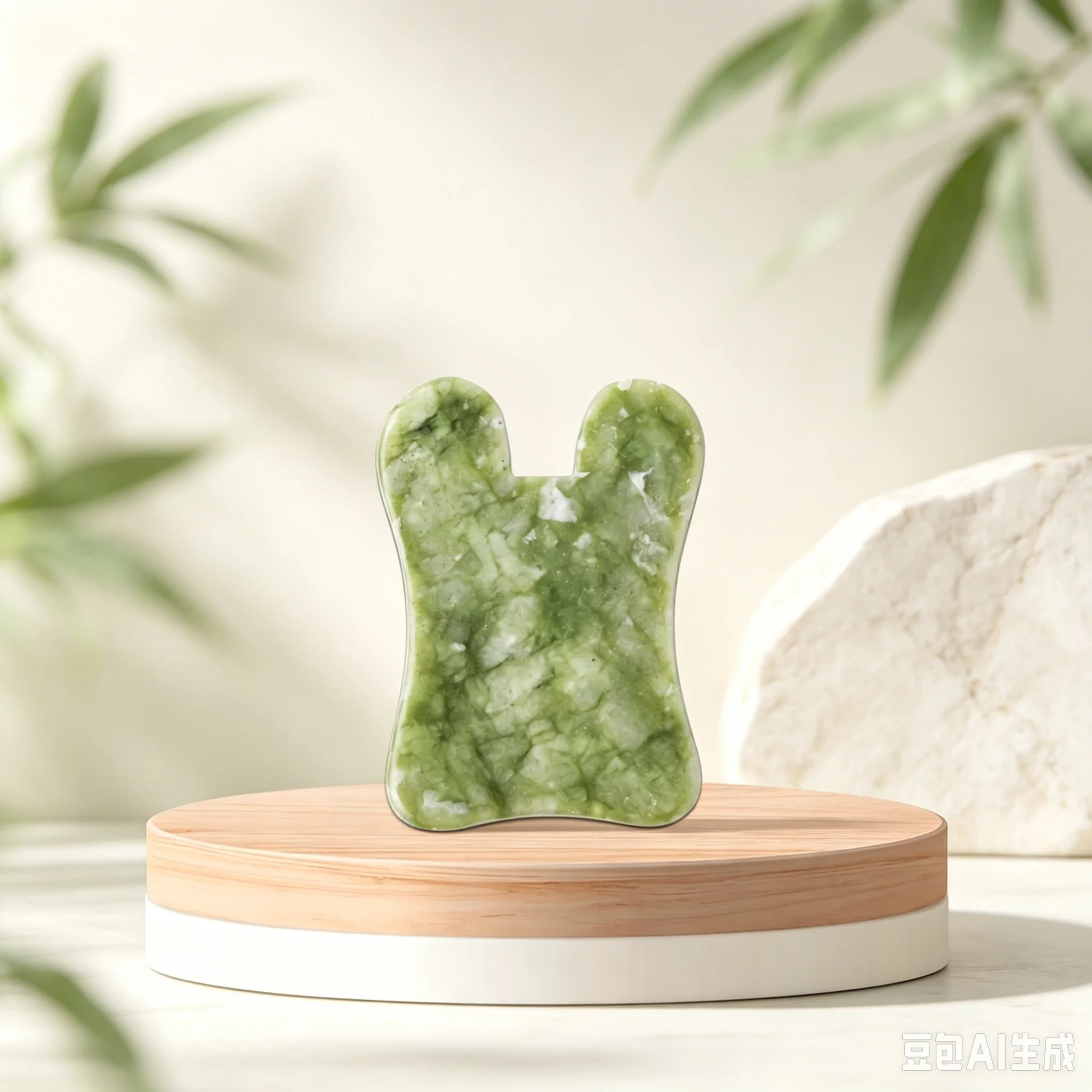 Natural Jade Guasha Massage Plate, Smooth Polished Gua Sha Scraper for Facial, Neck and Body Relaxing Scraping