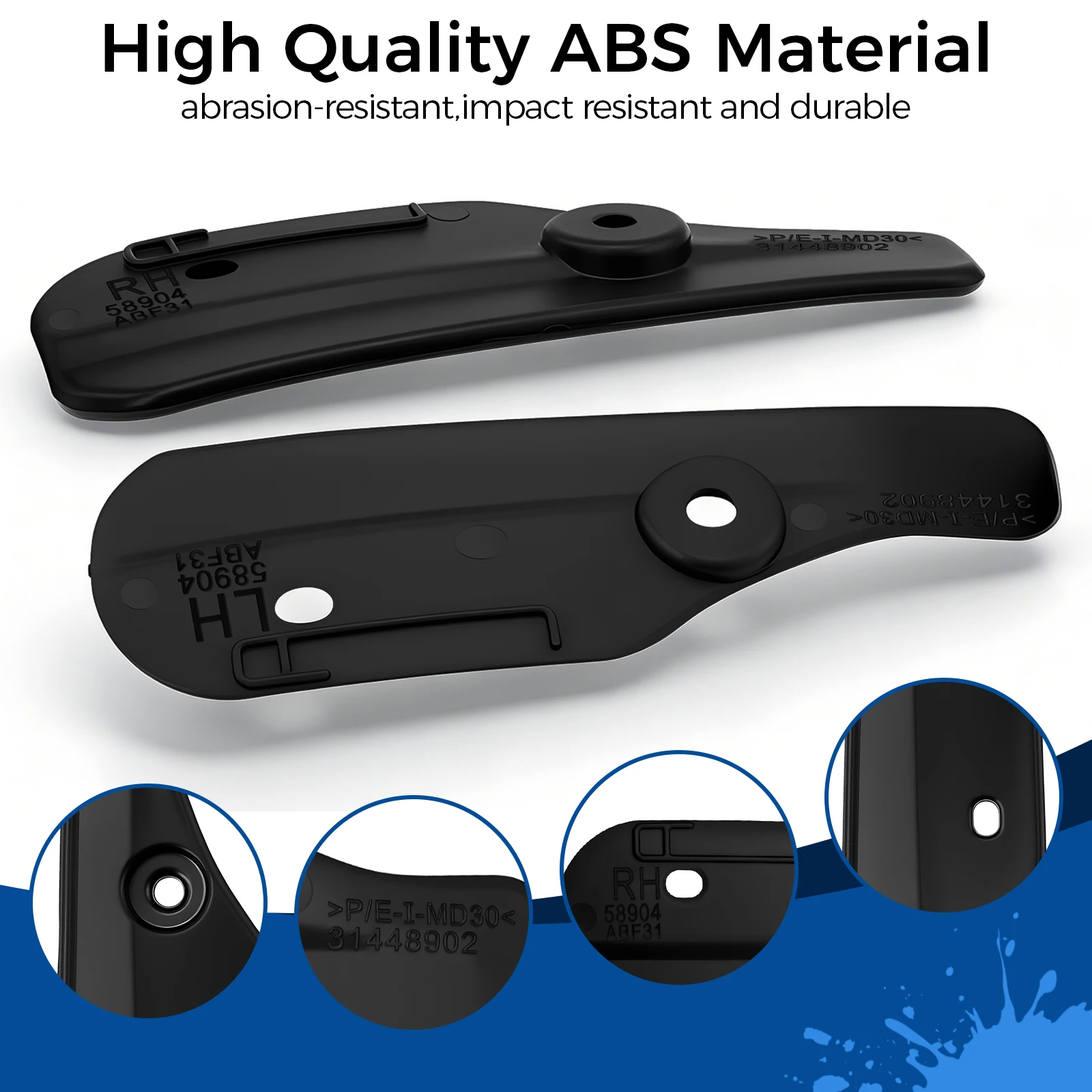 For Volvo XC60 2018-2025 Rear Wheel Small Side Mudguard Liner Inner Gap-filling Mudguard 31448902 ABS Wheel Arch Side Protector