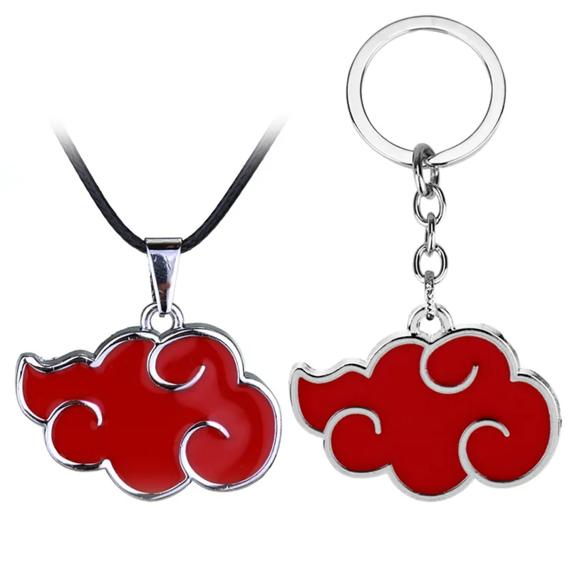 

Akatsuki Red Cloud Pendant Necklace Keychain Fashion for Men Women Personality Anime Unisex Necklace Jewelry Anime Fans