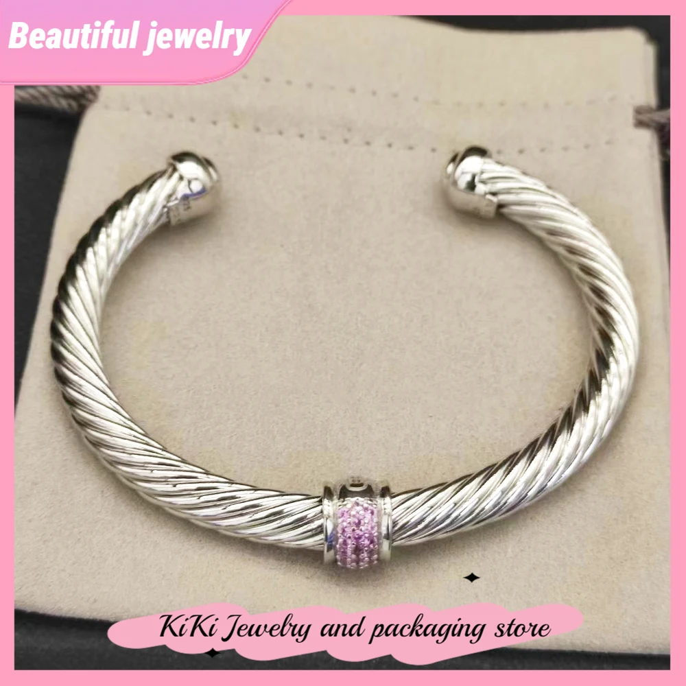 

Новый модный открытый браслет 2026 года с цветными цирконами – подарок на День святого Валентина для повседневного ношения