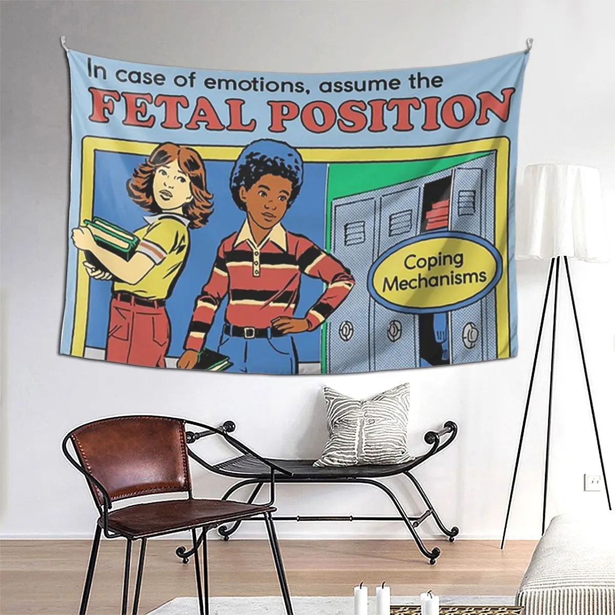 

Assume The Fetal Position Tapestry Art Wall Hanging Aesthetic Home Decor Tapestries for Living Room Bedroom Dorm Room