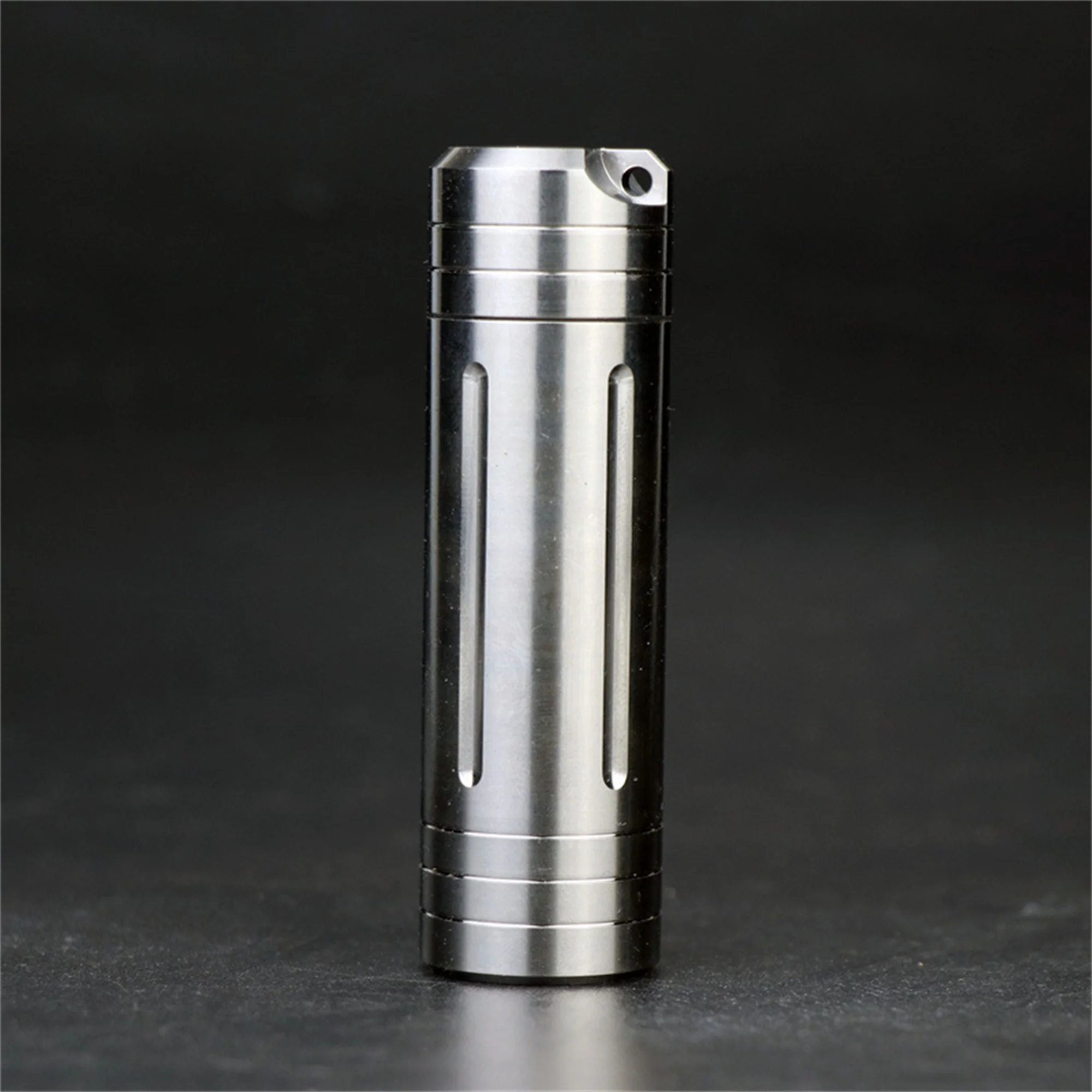 

Titanium alloy Large capacity Portable Waterproof Compartment EDC Metal Sealed Small Pill Box Outdoor Travel Storage Jar