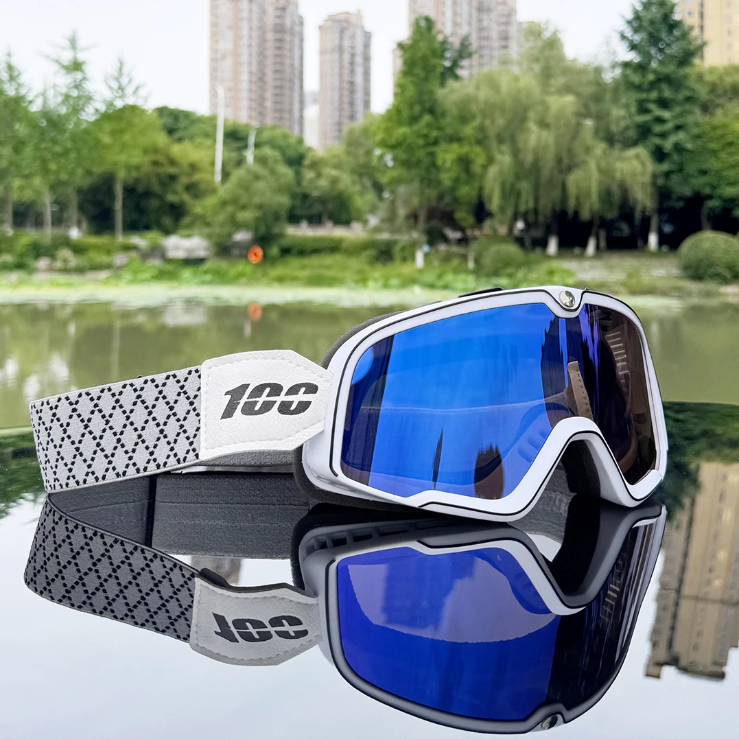 

100 Retro Man Motocross Goggles ATV Bike Skiing Goggles Anti-UV Sports Motorcycle Goggles Outdoor Windproof Motocross Glasses