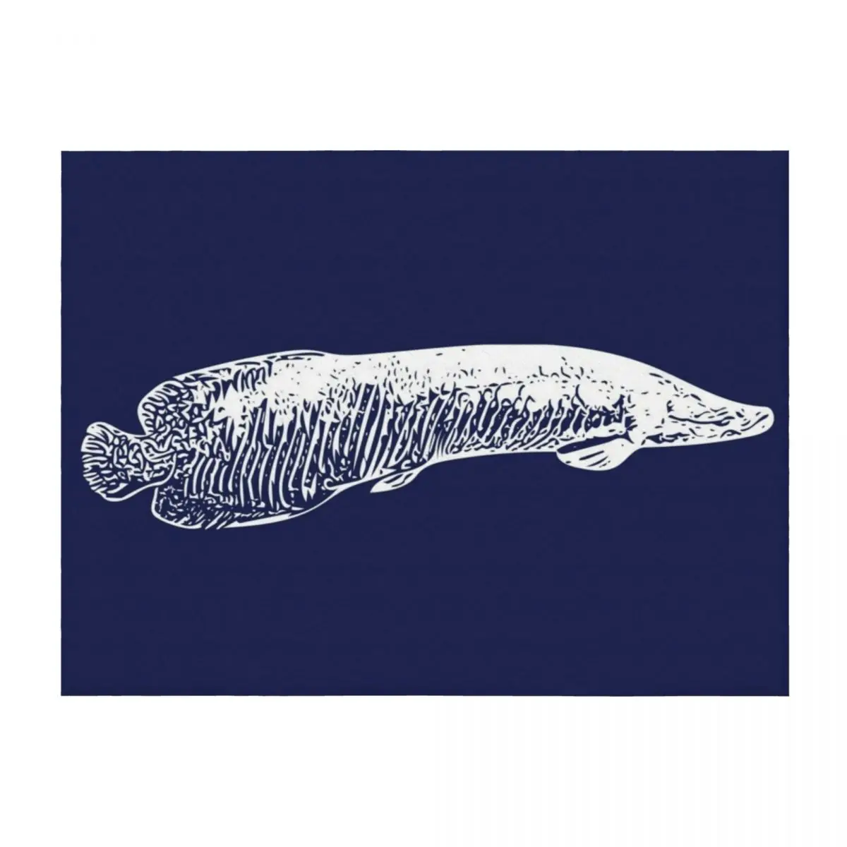 

Arapaima White Print Throw Blanket Sleeping Bag Bed linens Hairy Luxury Designer Blankets