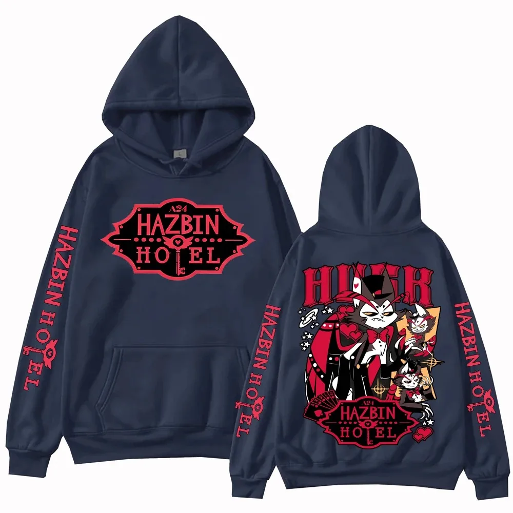 2026 Bestseller Hazbin Hotel Husk Print Kapuzenpullover Unisex Oversized Vintage Sweatshirt Trendige Streetwear für den Alltag – Detail 4