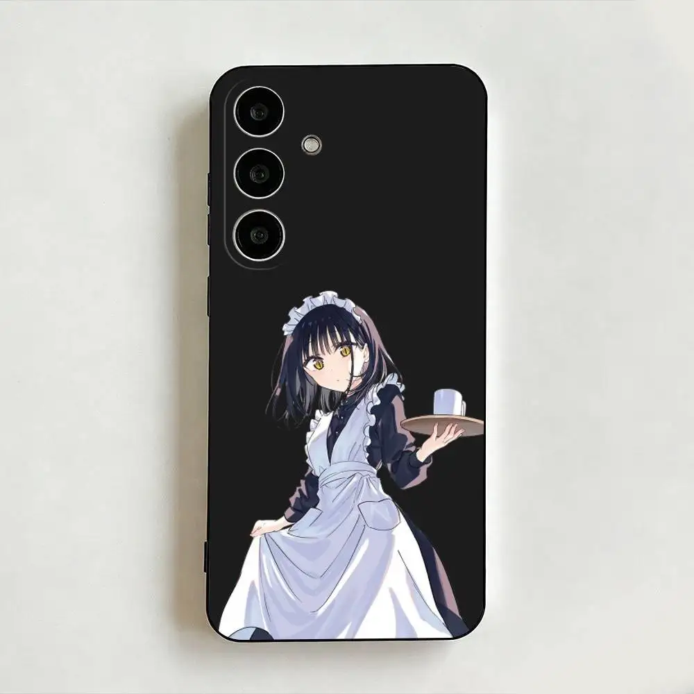 Funda de teléfono Tonari no Neko to Koi Shirazu Nekozane Mugi para Samsung Galaxy A73,A72,A71,A70,A53,A52, carcasa negra ll