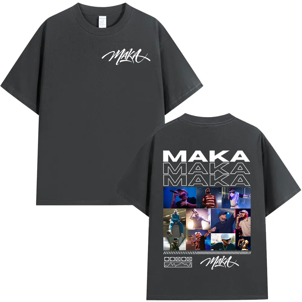 Rapper Maka 2025 Tour Graphic T Shirts Men Fashion Vintage T-shirt Casual Cotton Short Sleeve T Shirt Short Sleeve Streetwear
