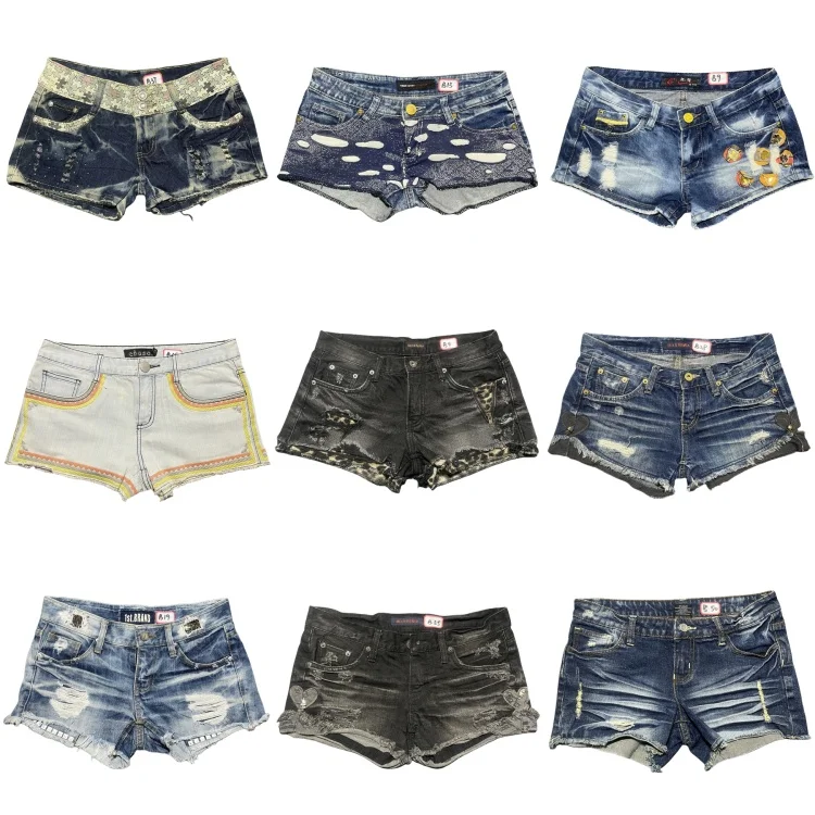 

Vintage Y2K Low Waist Super ort Denim orts Spicy Girl Punk ibuya Workwear Millennium Subculture Sle Women's Jeans
