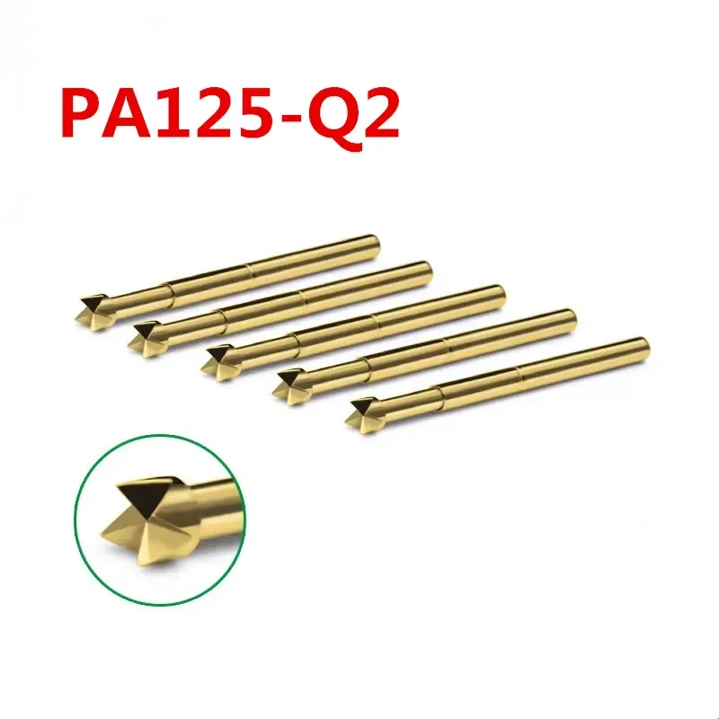 

100PCS/bag Gold-plated Spring Test Pin PA125-Q2 Four Claw Plum Blossom Head 2.02MM Outer Diameter 33.35mm Length PCB Probe