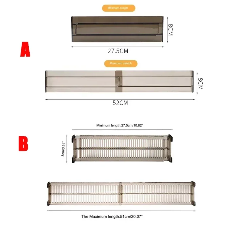 Drawer Dividers Adjustable Kitchen Expansion Contraction Combination Drawer Organizer Clear Plastic Organizer Storage Box