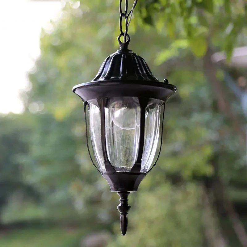 Vintage Glass Pendant Lamp Ball Outdoor Pendant Light Outdoors Balcony  Waterproof Aluminum E27 Bulb Garden Pendant Light Attic