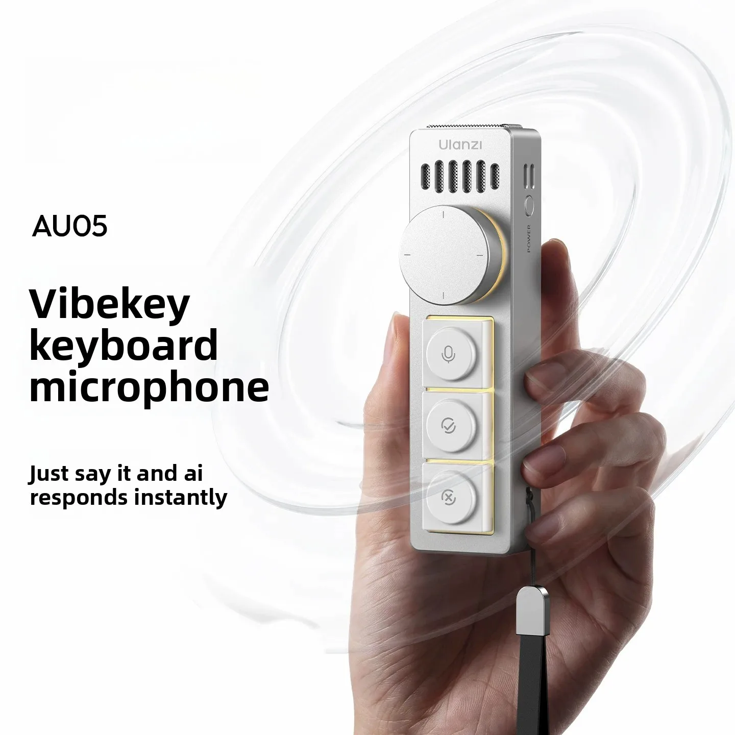 AU05 Voice Input Wireless Mechanical Keyboard Customized Low Profile Hotswap Aluminum Alloy RGB Dongle Working VibeKey Keyboard