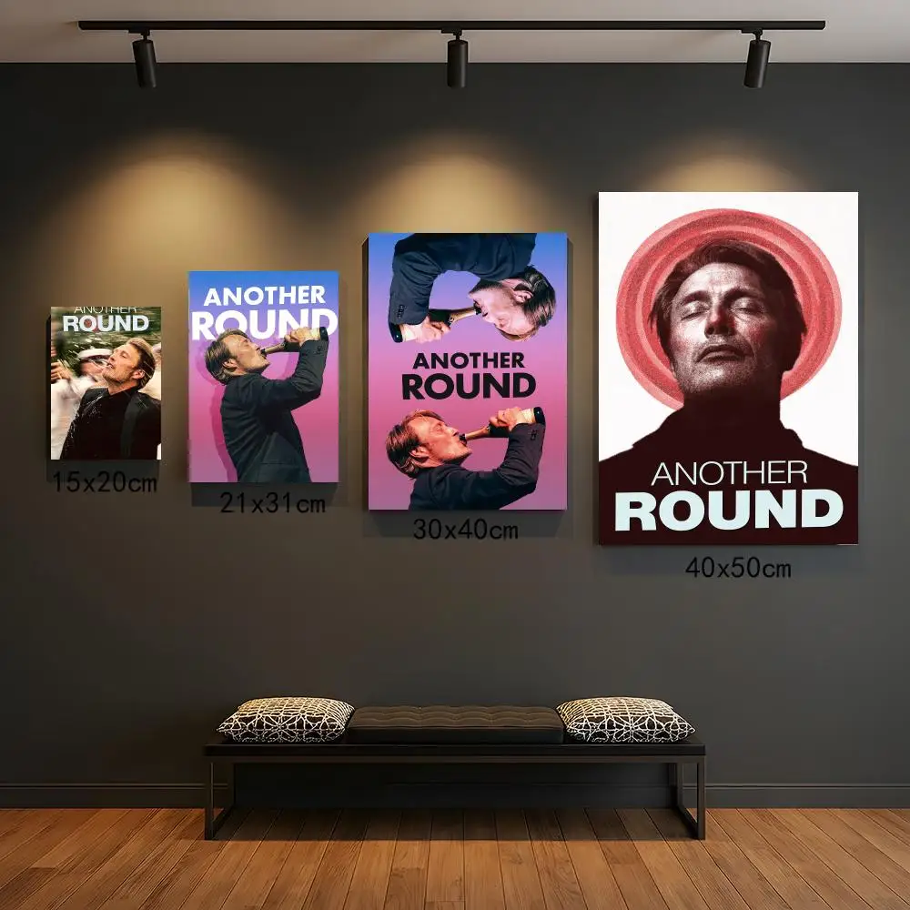 classic movie A-Another Round-D Poster Self Adhesive Wall Decor for Modern Home Cafe Office and Bar