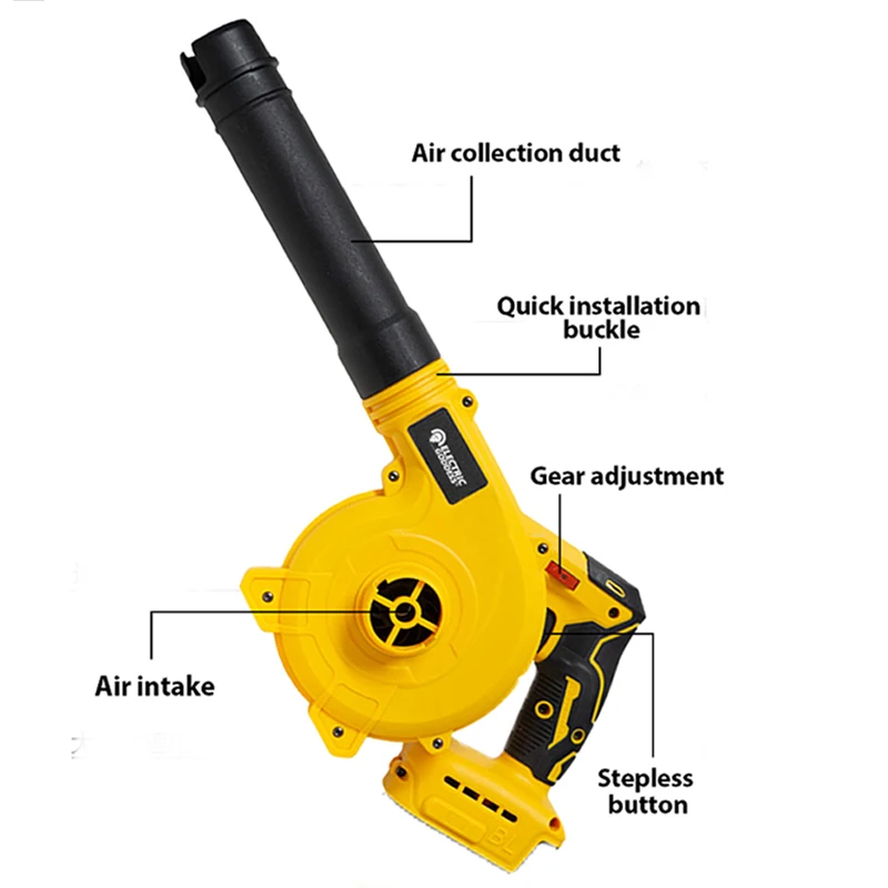 Electric Goddess Cordless 2 in 1 Electric Air Hair Drier Adjustable 6 Speed Leaf Blower Power Tool For 18V Dewalt Battery ﻿