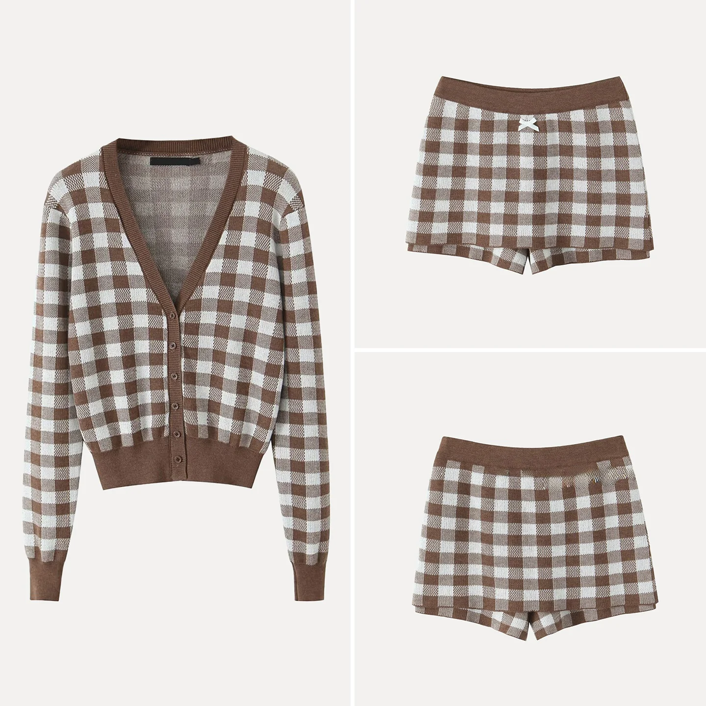 

Ele Long Sve вязаный кардиган, юбка, брюки, комплект, осень 2021, женский свитер с открытой передней частью в стиле Faion Dr Z