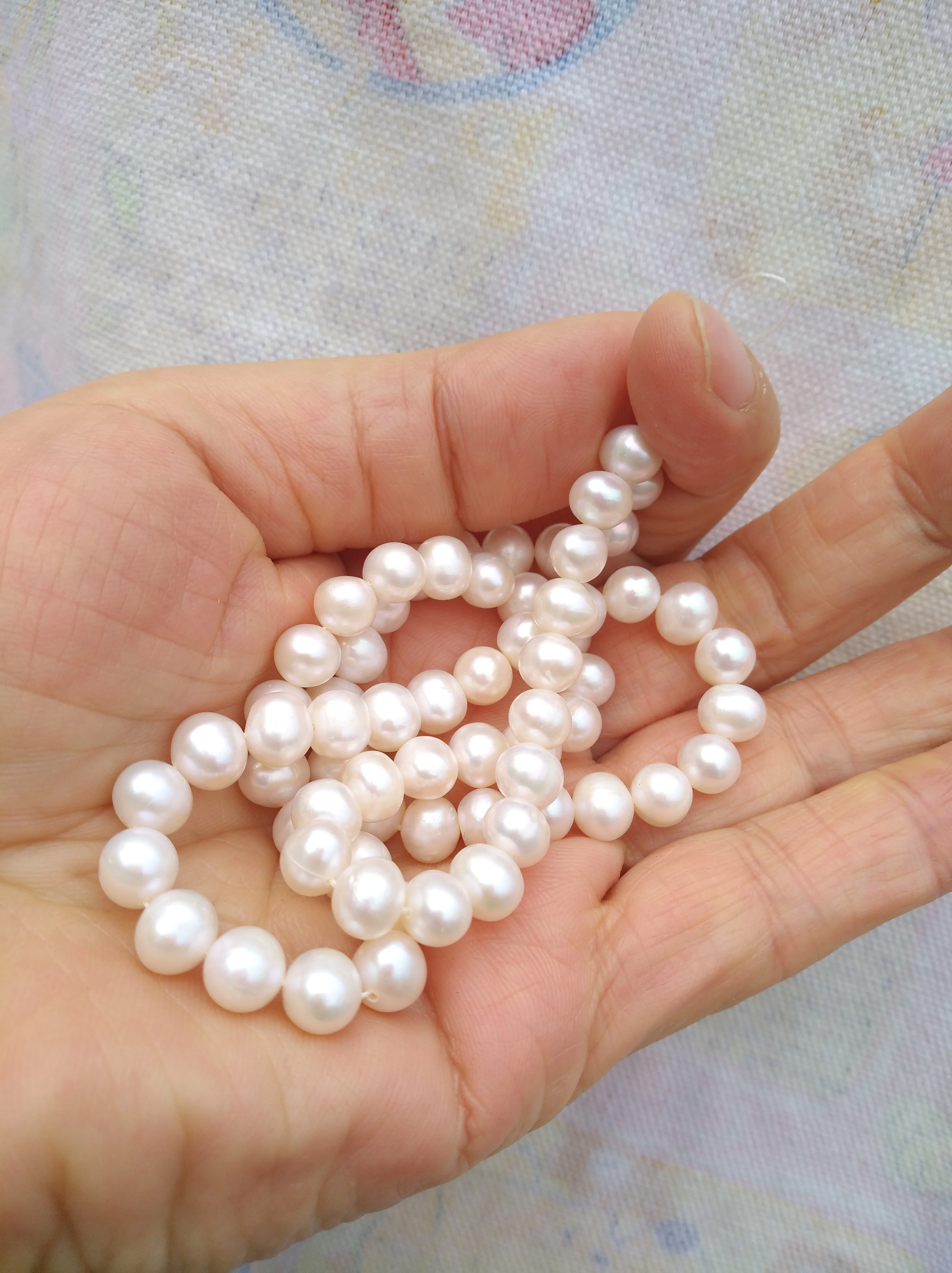 

Hot selling amazing AAA+6-7mm natural Akoya white pearl necklace Original Real shot photos