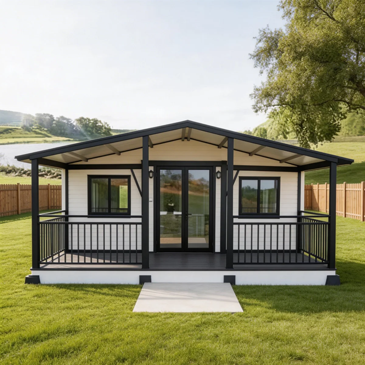 High Quality Expandable Folding Container House Waterproof Windproof Insulated Prefab Mobile House With Terrace And Gable Roof