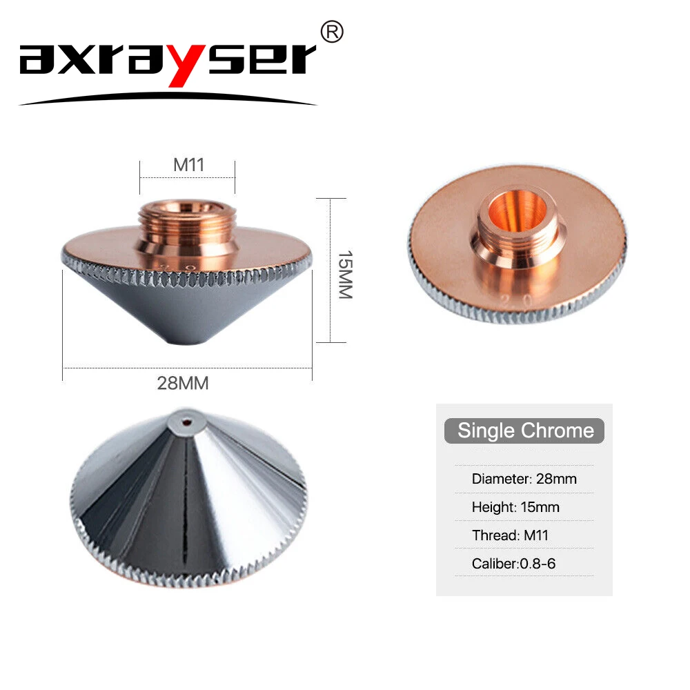 1/10 Stück Laserdüse Durchmesser 28 H15/H11 M11 Kaliber 0,8-6,0 Einzel-/Doppelschichten für Raytools Precitec WSX Faserlaser-Schneidkopf – Detail 3