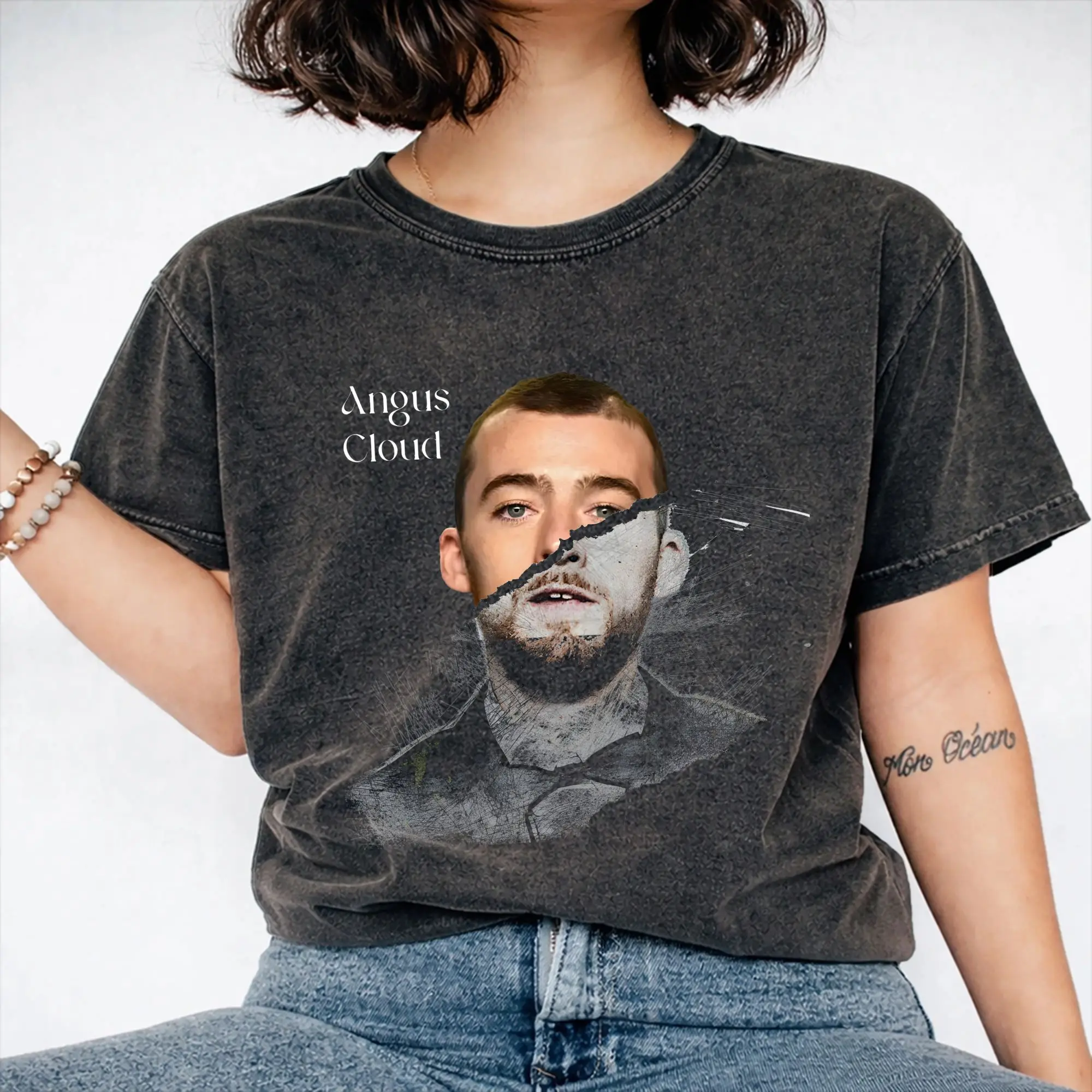 Fezco Fez Angus Cloud Washed T Shirts Streetwear Hip Hop Vintage T-Shirts  Tee Shirt for Men Women Cotton High Street