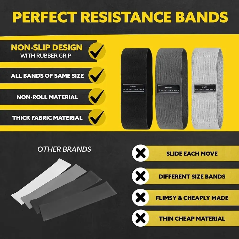Polyester Resistance Band High Elasticity Thickened Design Hip Band Anti Rolling Stretch Resistant Fitness Band Yoga Exercise