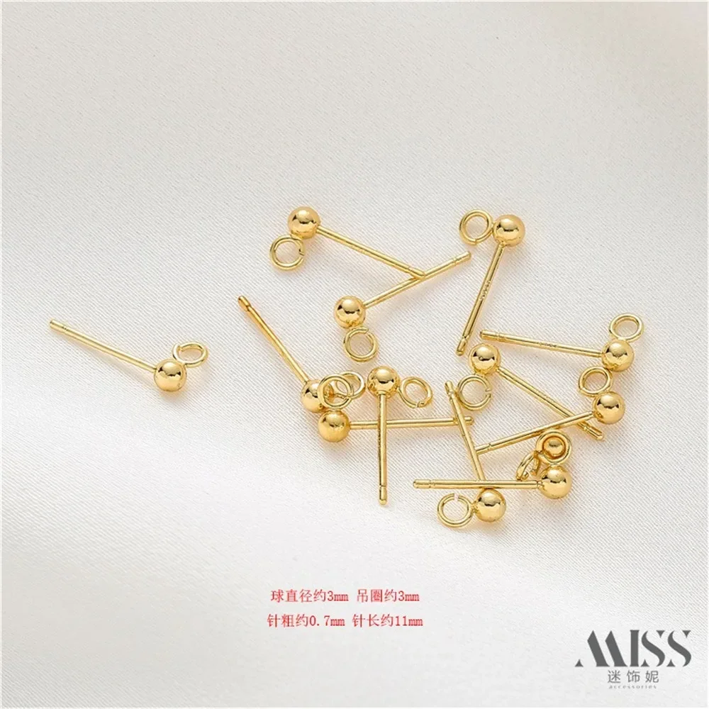 

14K Gold-plated Open Hanging Ring Bean Earrings 925 Sterling Silver Earrings DIY Pearl Earrings Material