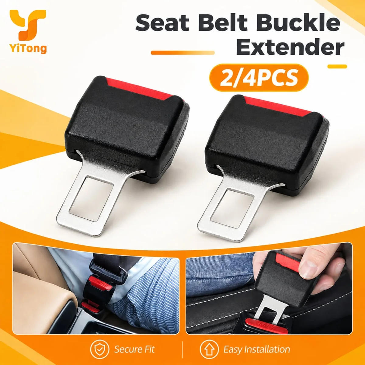 Yitong Car Seat Belt Extender Safety Belt Buckle Extension for Pregnant and Plus Size Passengers Easy To Use Durable Design