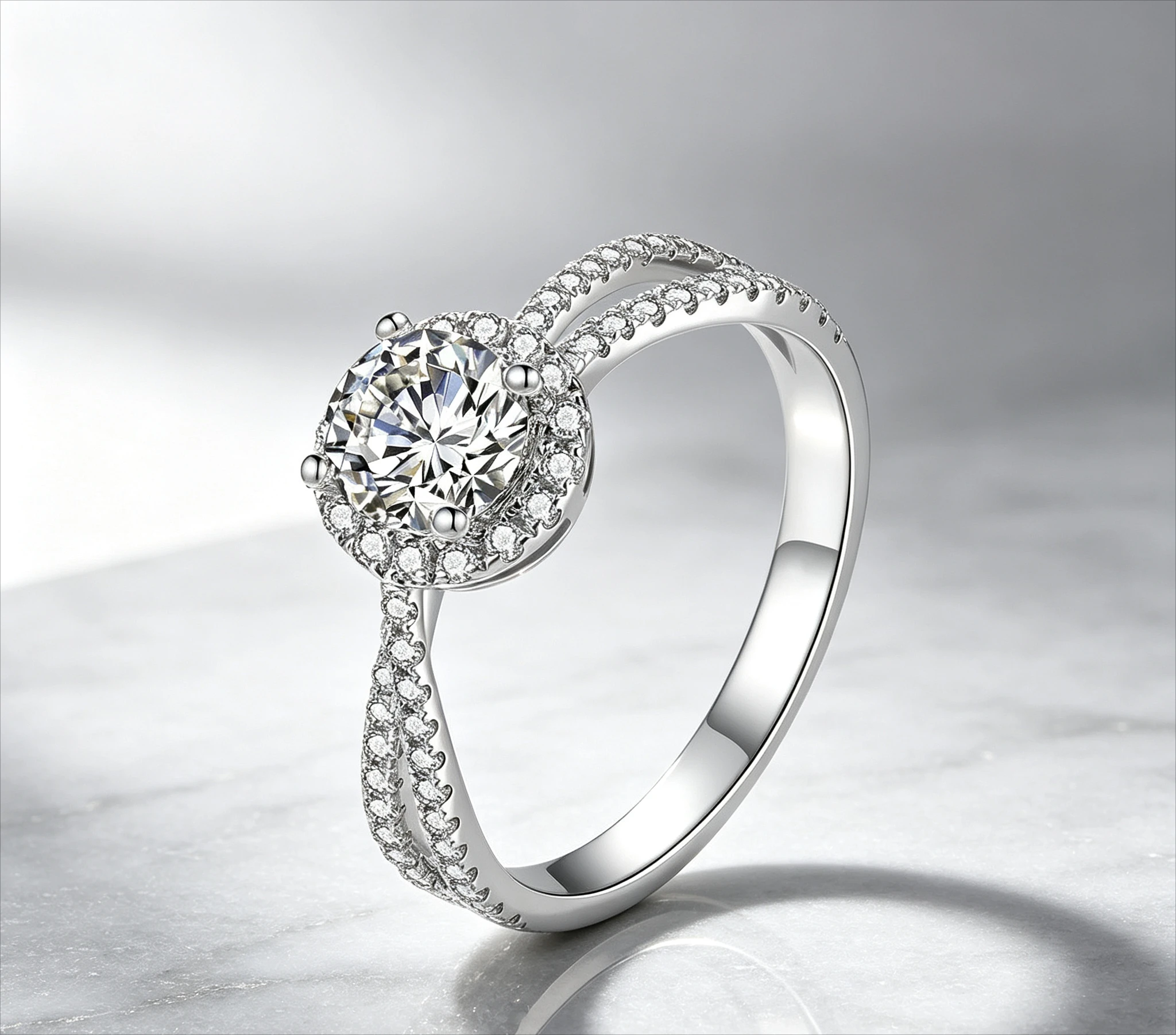 PT950 imported D-color moissanite diamond ring - eight-angled arrow-shaped ring for a lady, with a time-honored design.