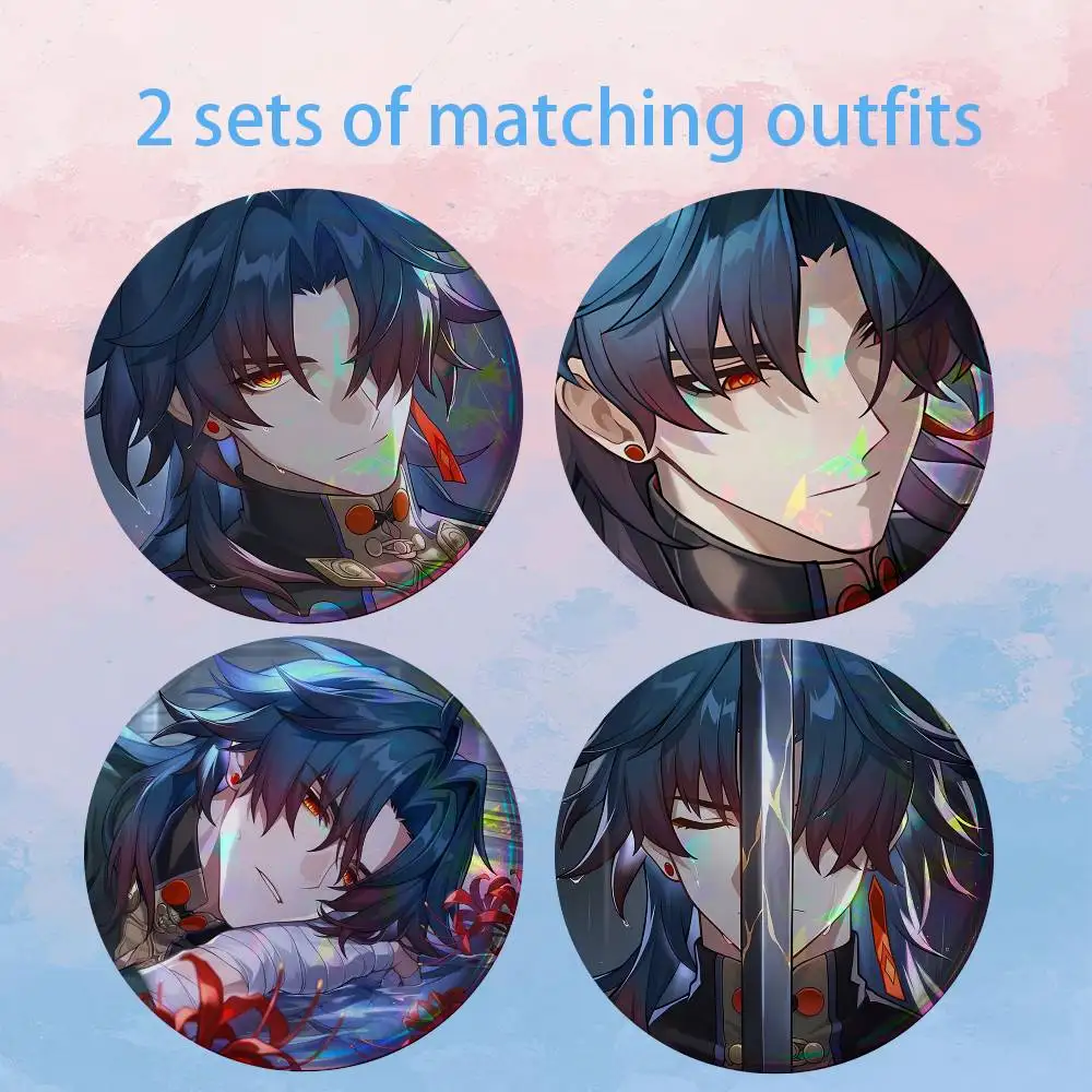 Honkai Star Rail B-Blade 2 piece set Pins Creativity Printed Pictures Text Metal Lapel Badges Brooches Jewelry Gift