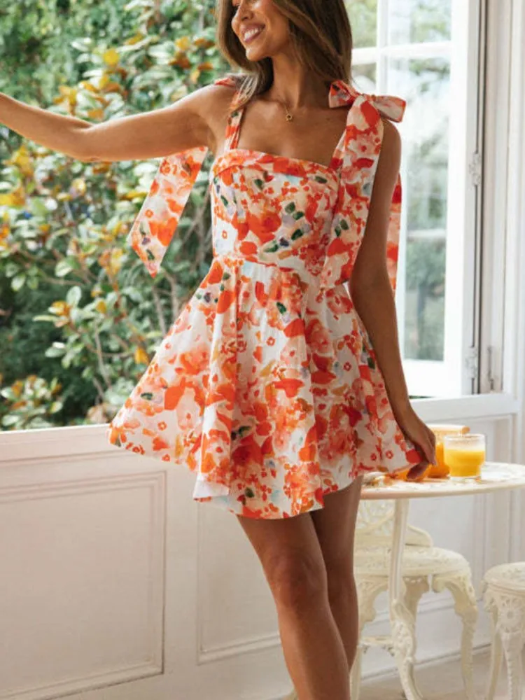 Letnia Nowa Damska Mini Sukienka Modna Sexy Bez Rękawów Vestidos Sukienki Dla Kobiet Codzienne Boho Sukienki na Imprezę Wakacyjną Odzież Damska