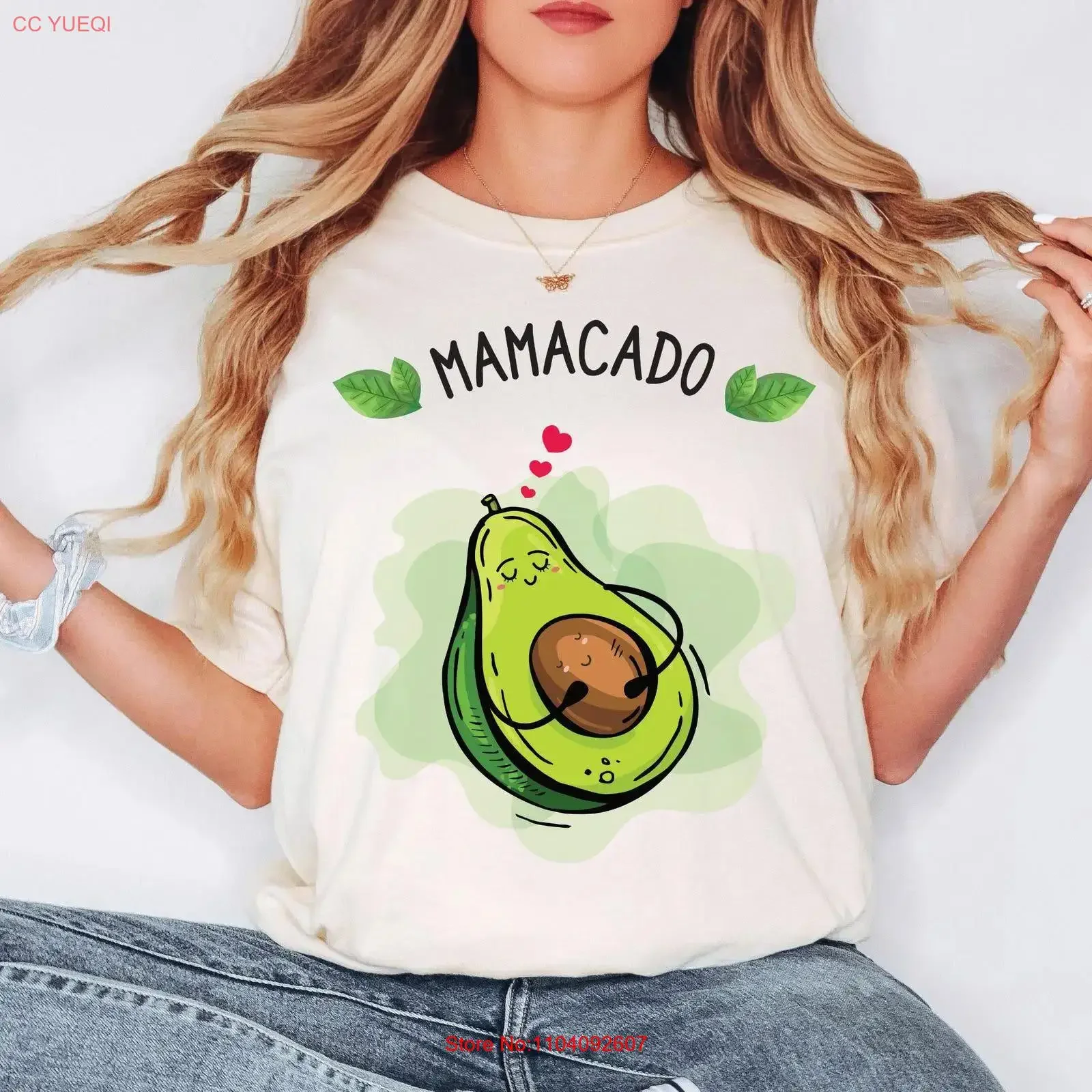 Camiseta Mamacare con diseño de aguacate, divertida, para el Día de la Madre, adorable, para la vida de embarazadas, estilo vintage, lavada, streetwear, versátil
