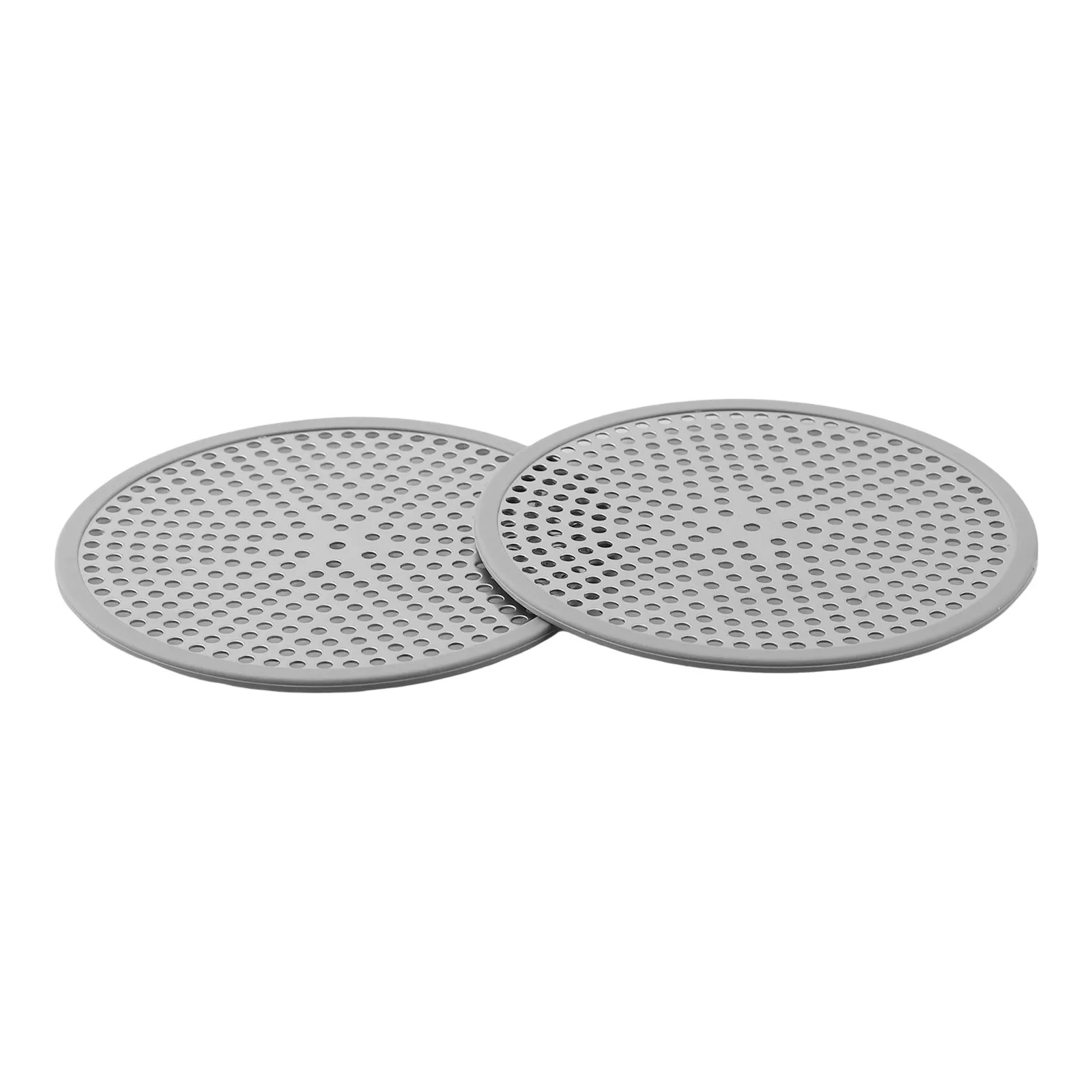 2PCS Stainless Steel Hair Catcher Mesh for Shower Drain with Non-Slip Silicone Outer Ring for Reliable Daily Drain Coverage