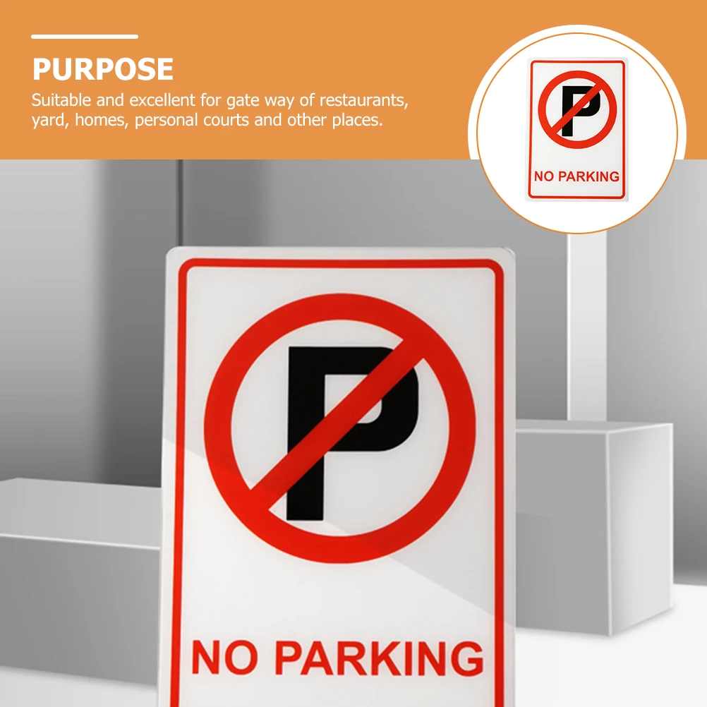 Plastic No Parking Sign Weather Resistant Acrylic Easy Install For Home Yard Restaurant Warning Sign Traffic
