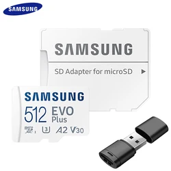 Samsung-cartão de memória micro sd, 130mb, 64gb, 128gb, 64gb, 128gb, 4k, c10, u1, a1, a2, u3, v30, micro sd, EVO Plus