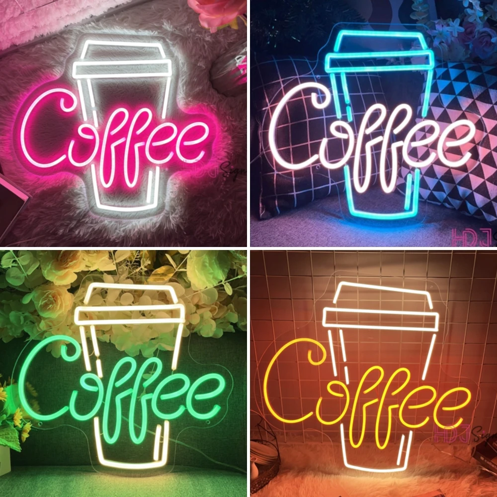 Coffee Neon Light Led Signs Cafe Restaurant Rest Room Decor Wall Art Neon Sign Led Lights USB Coffee Shop Light Up Sign Bar Club