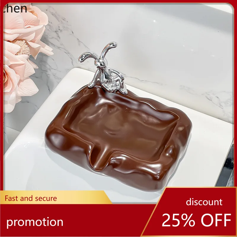 

Zml ceramic drain creative soap box soap box storage rack bathroom for home no water accumulation soap dish creative