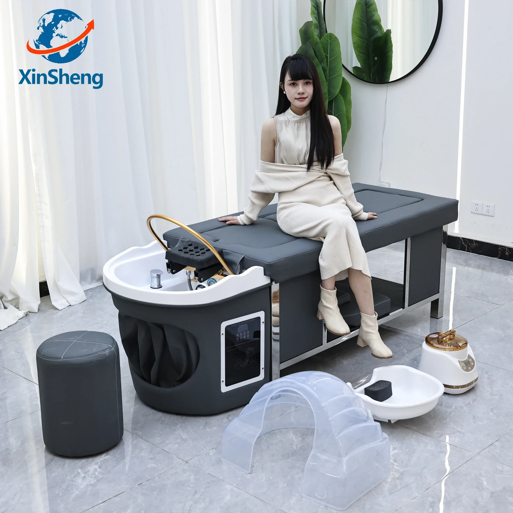 XinSheng 2025 Thai Shampoo Spa Bed with Water-Cycle Basin and Fumigation Machine - Moxibustion Beds – Furniture for Salon Shop