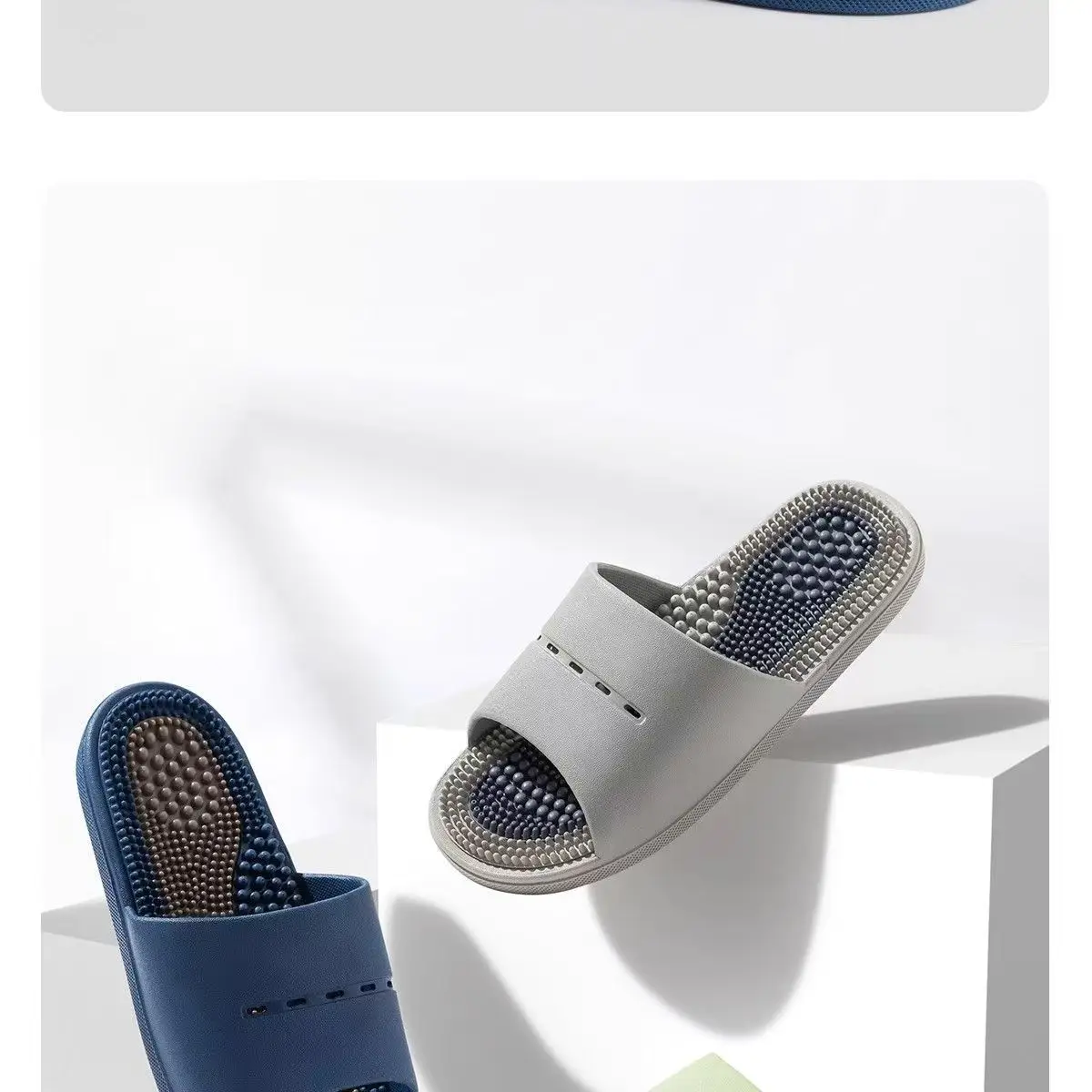 Pantuflas de Masaje para Hombre, Antideslizantes, para Interiores, Baño, Estilo Simple, Material de PVC, Cómodas, para Verano